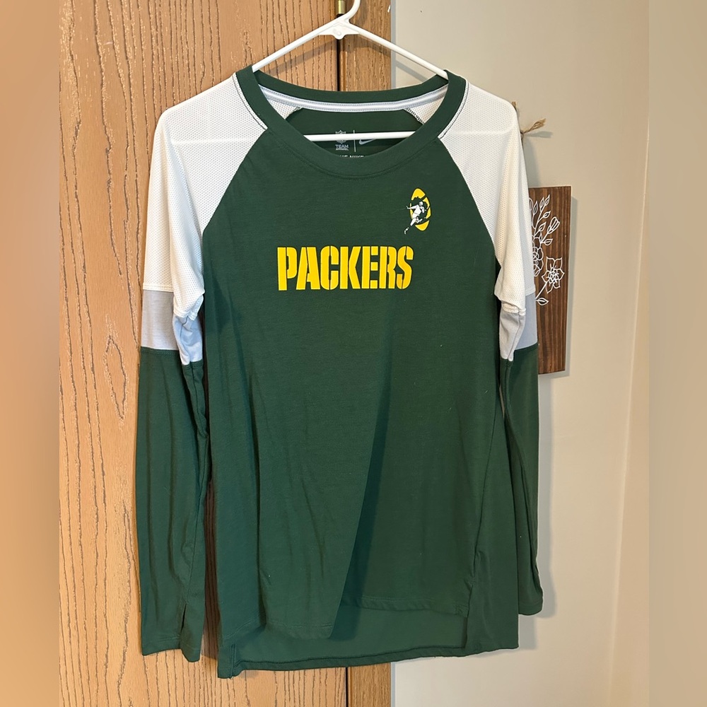 Packers Green and White Long Sleeve Shirt